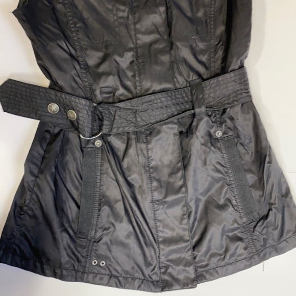 Converse All Star Zip Up Belted Edgy Moto Vest With Snap Collar Black Small EUC - Picture 5 of 12